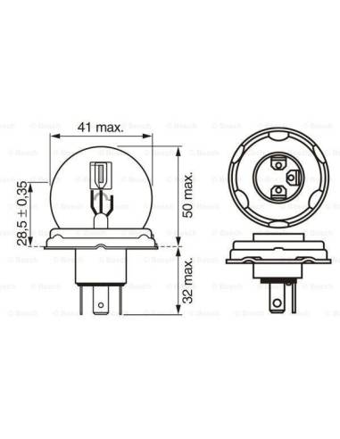 Bombilla TUNGSRAM  E1 24V 55/50WHalógena
