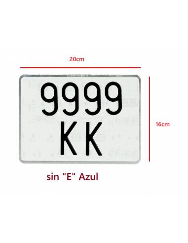 PLACA MATRÍCULA "CHAPA" MOTO "NO-E"...