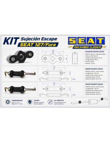 KIT Sujeción Escape Clásico SEAT 127...