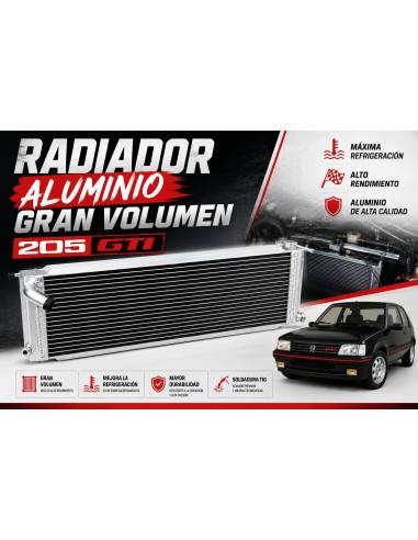 Radiador Aluminio Peugeot 205 GTI - 40mm