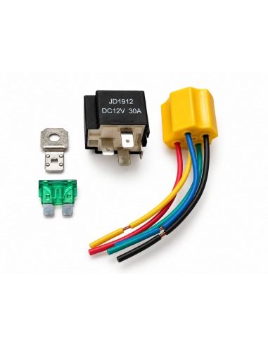 Relé y Portarelé con Fusible 12v 30A