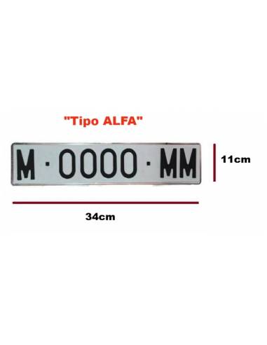 Matrícula Clásica "NO E" Tipo ALFA -...