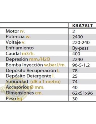 LIMPIATAPICERIAS PROFESIONAL 2.400W/78L