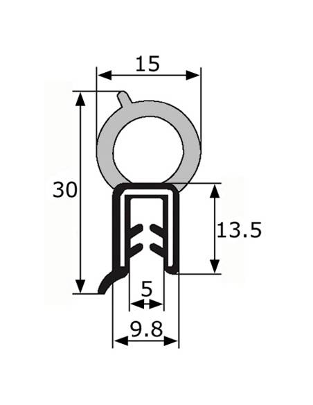 Goma puerta 25x16mm Citrën Dyane 6/6-400