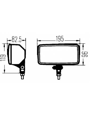 HELLA -H3- Faro antiniebla de 195 x 96mm