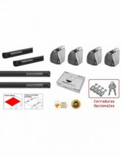 PACK Barras de Techo Menabo DELTA BLACK L para CHEVROLET Cruze II Hatchback (No tetto in vetro / No glass sunroof) 5 16-